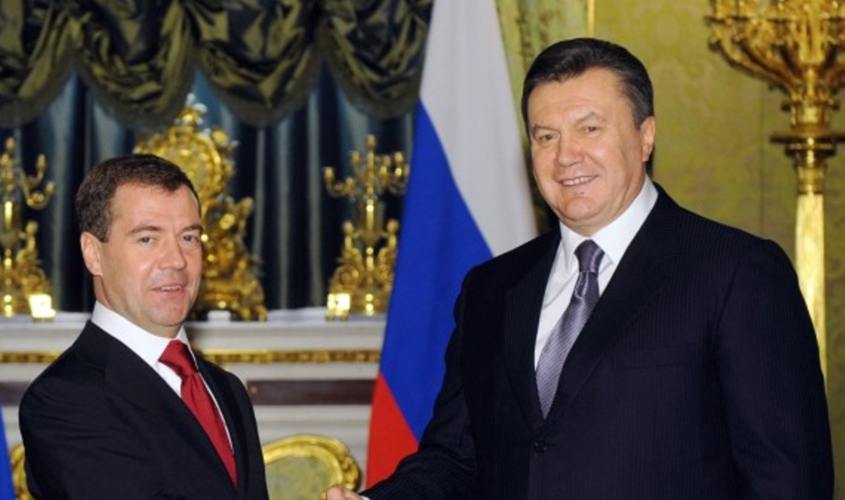Dmitrijus Medvedevas ir Viktoras Janukovyčius