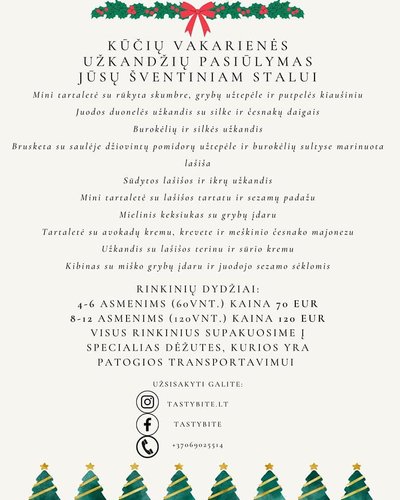 "TastyBite.lt" šventinis meniu, nuotr, iš asmeninių archyvų