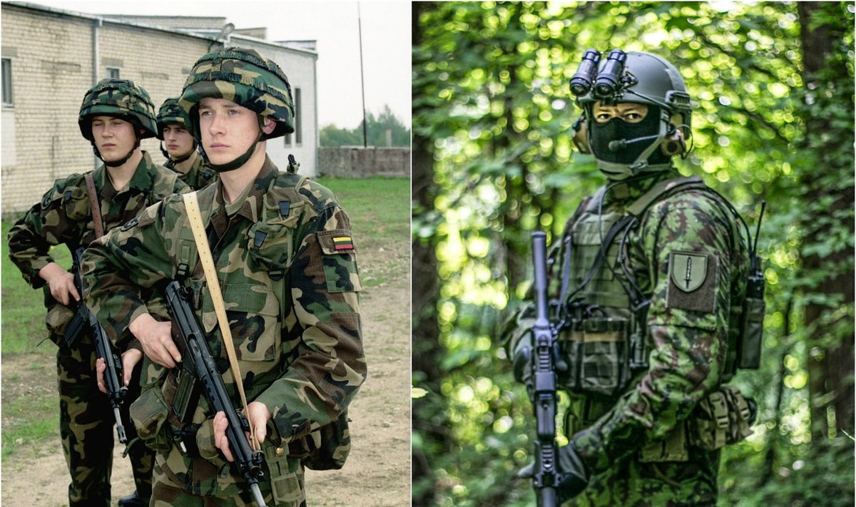 Lithuanian troops in 2003 and 2017