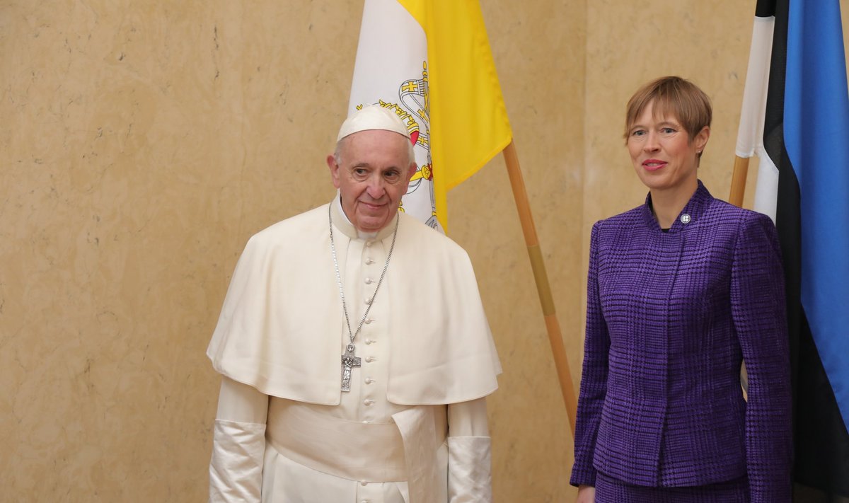 Pope Francis and Estonian President Kersti Kaljulaid