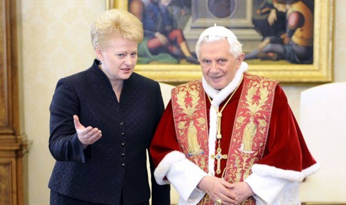 Dalia Grybauskaitė ir popiežius Benediktas XVI