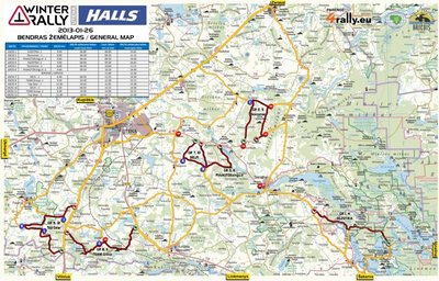 "Halls Winter Rally 2013" žemėlapis