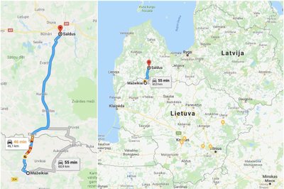 Latvijos miestas Saldus (Google maps)