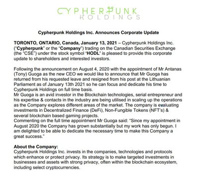 „Cypherpunk Holdings“