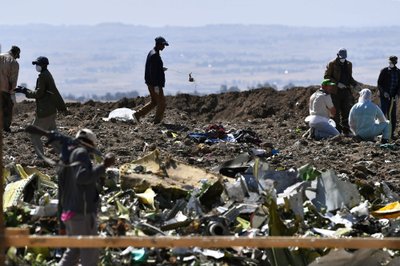 „Boeing 737 Max“ avarijos vieta Etiopijoje
