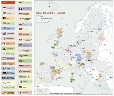 Europos Laisvojo Aljanso paskelbtas žemėlapis