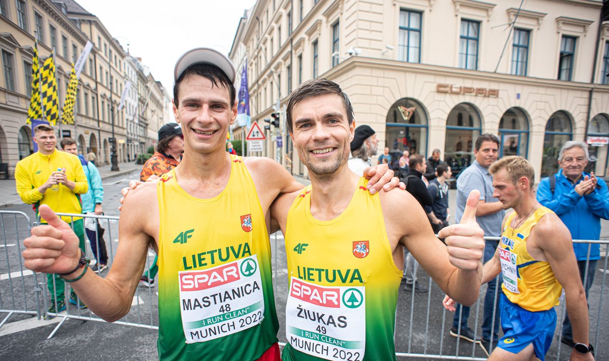 Europos lengvosios atletikos čempionatas. 20 km sportinis ėjimas. Marius Žiūkas ir Arturas Mastianica / FOTO: Alfredas Pliadis/LLAF