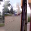 Degantis automobilis Vilniuje Rinktinės gatvėje