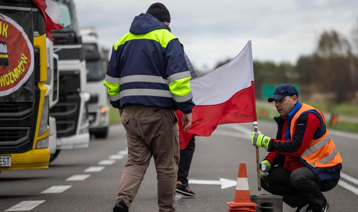Lenkų vilkikų vairuotojų protestas