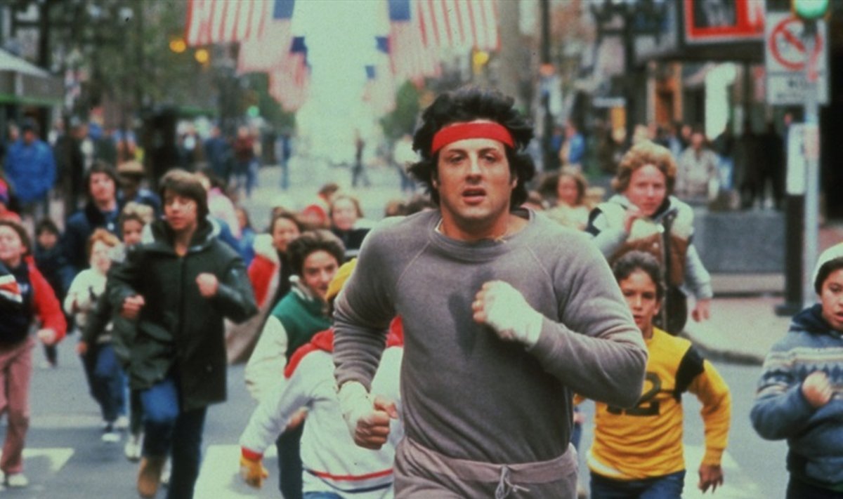 Kadras iš filmo "Rokis", Sylvesteris Stallone