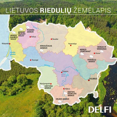 Didiausių Lietuvos akmenų žemėlapis