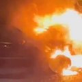 Kaune sprogo ir užsidegė „Bolt Food“ kurjerio automobilis