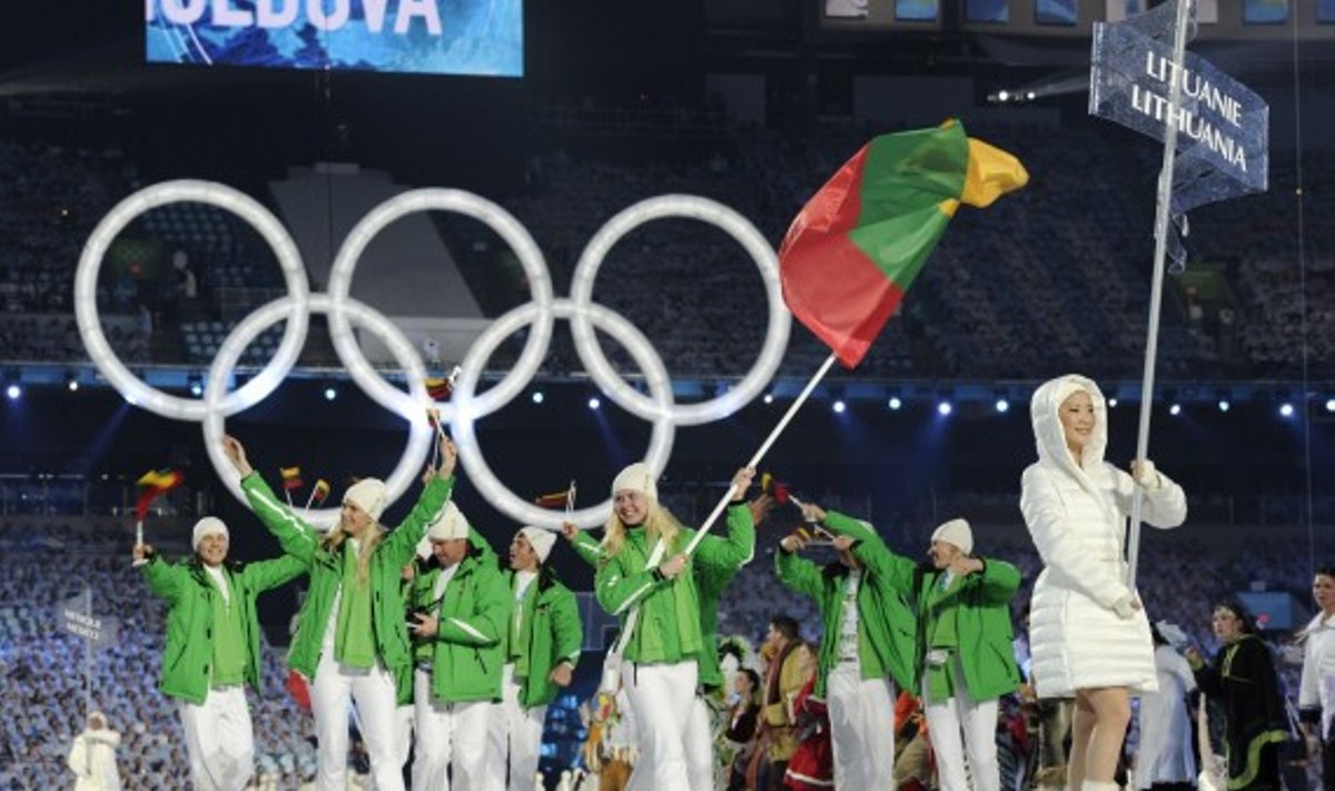 Lietuvos delegacija Vankuverio žiemos olimpinių žaidynių atidaryme