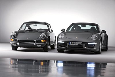 Porsche 911 prieš 50 m. ir dabar