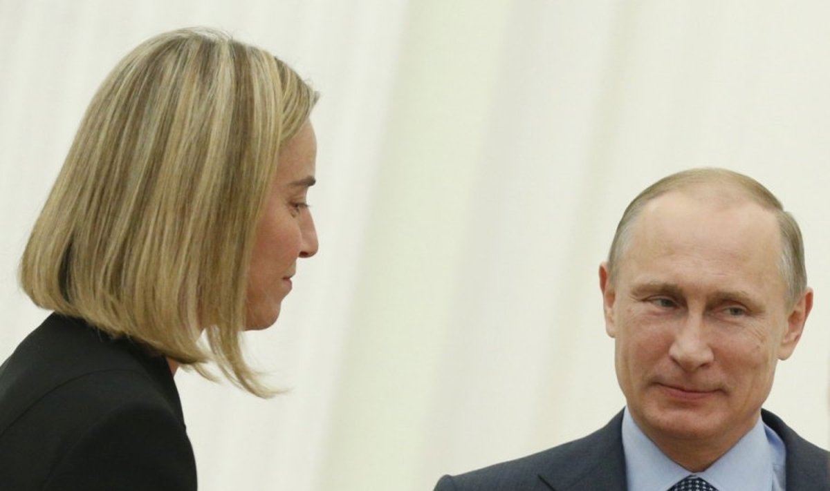 Federica Mogherini ir Vladimiras Putinas