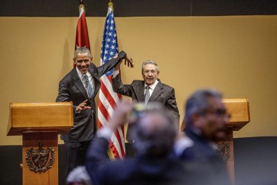 Barackas Obama ir Raulis Castro