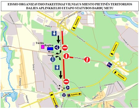 Eismo pakeitimai Vilniaus Kirtimų gatvėje 