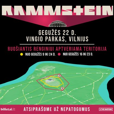 Ribojimai Vingio parke „Rammstein“ koncerto metu.