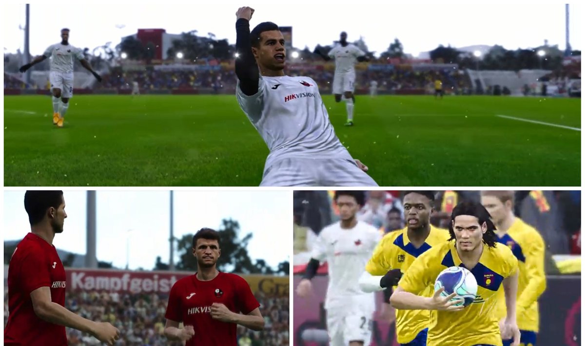 Philippe'as Coutinho, Edisonas Cavani ir Thomasas Mulleris "Pro Evolution Soccer" žaidime