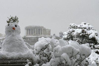 Sniegas Atėnuose 