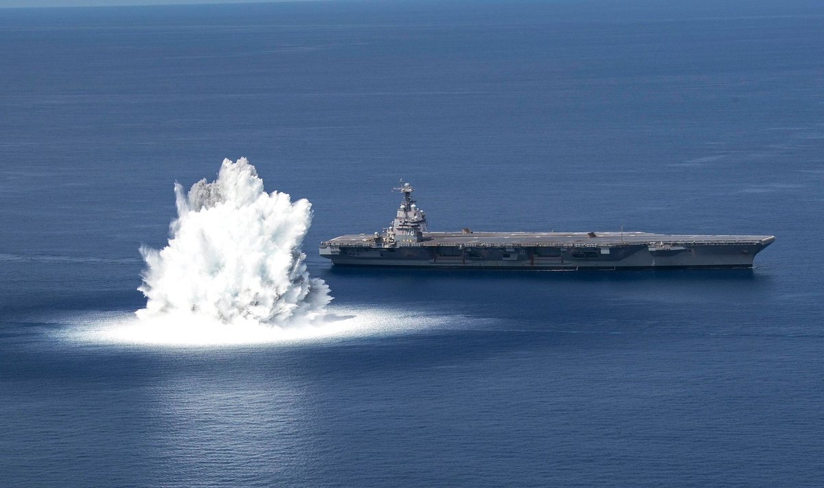 JAV karinis jūrų laivynas išbando naują lėktuvnešį