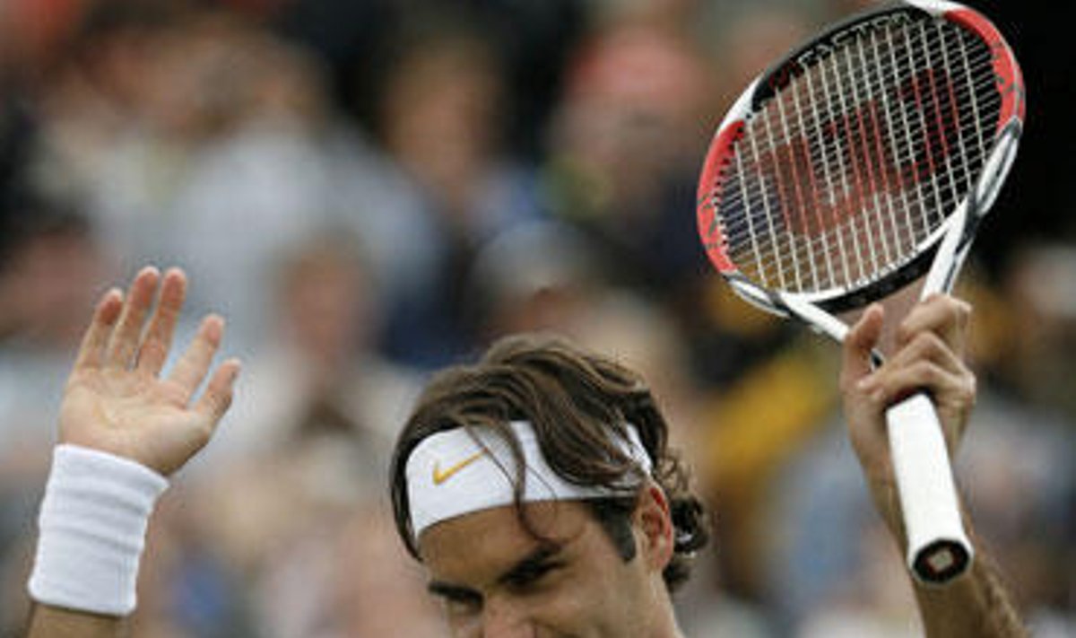 Roger Federer džiaugiasi pergale