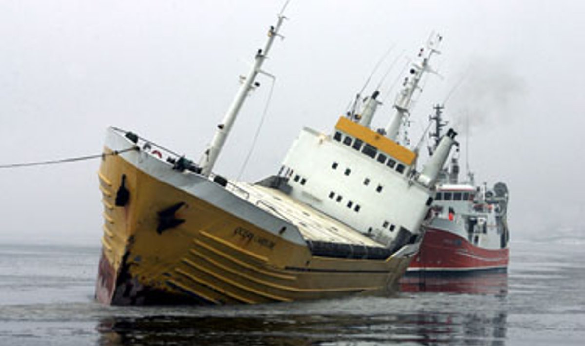 Norvegijos laivas „Ocean Caroline“, į kurį, plaukiant pro Lenkiją, pradėjo sunktis vanduo
