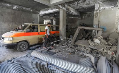 Subombarduotas ligoninės pastatas Doumoje, Sirija