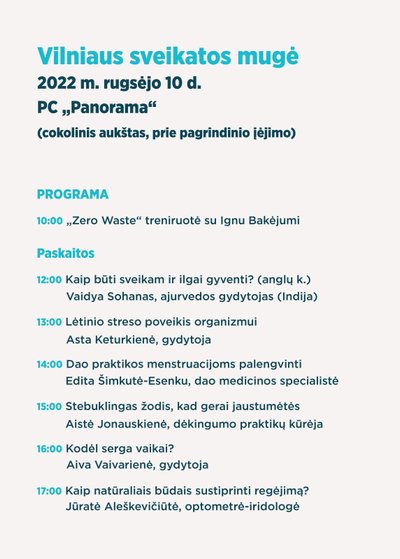 Vilniaus sveikatos mugės programa