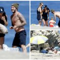 D. Beckhamo paplūdimio stilius: žieminė kepurė ir maudymosi šortai
