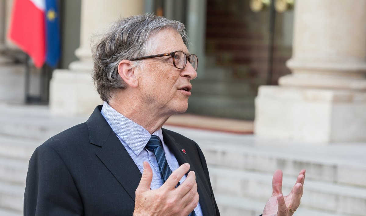 Billas Gatesas Eliziejaus rūmuose susitiko su Prancūzijos prezidentu ir kalbėjo apie Billo ir Melindos Gatesų fondą (BMGF) 2018.04.16