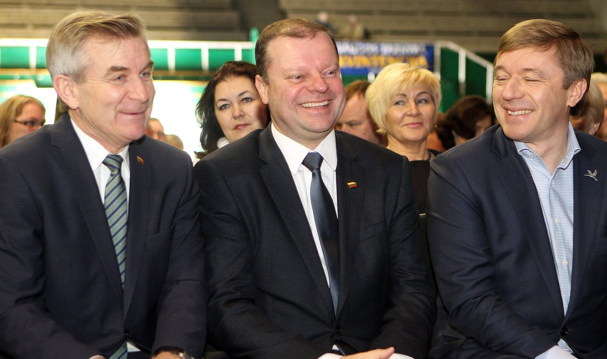 Viktoras Pranskietis, Saulius Skvernelis and Ramūnas Karbauskis
