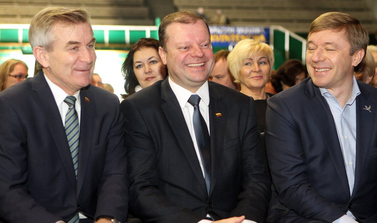 Viktoras Pranskietis, Saulius Skvernelis and Ramūnas Karbauskis