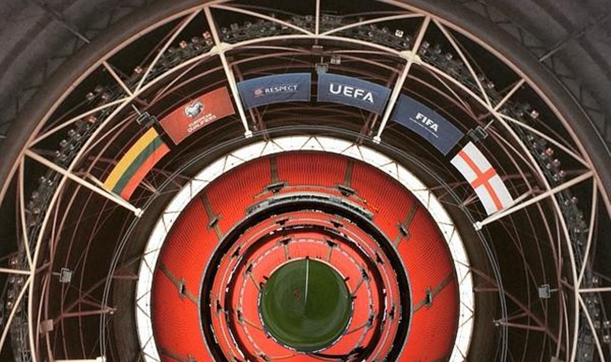 "Wembley" stadionas iš viršaus prieš mačą Anglija- Lietuva
