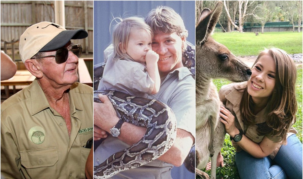 Bobas Irwinas, Steve'as Irwinas su dukra ir Bindi Irwin / Foto: Scanpix, Instagram