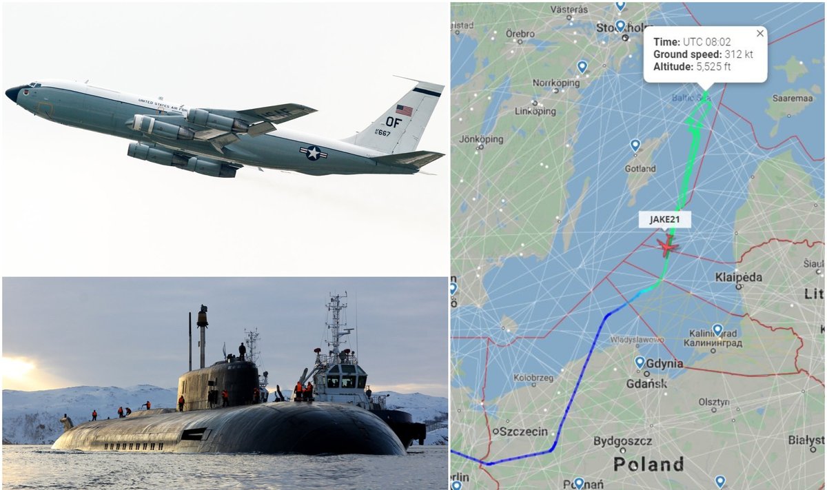 JAV karinių oro pajėgų lėktuvas tikrino Baltijos jūrą dėl galimo branduolinio incidento. Wikipedia/Flightradar24 nuotr.