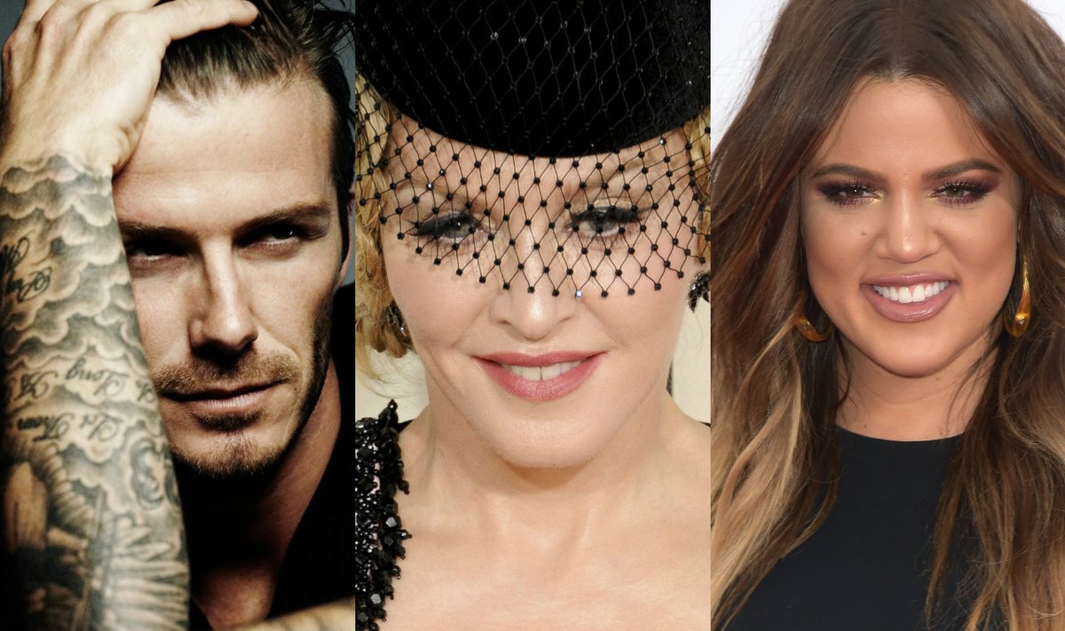 Davidas Beckhamas, Madonna, Khloe Kardashian