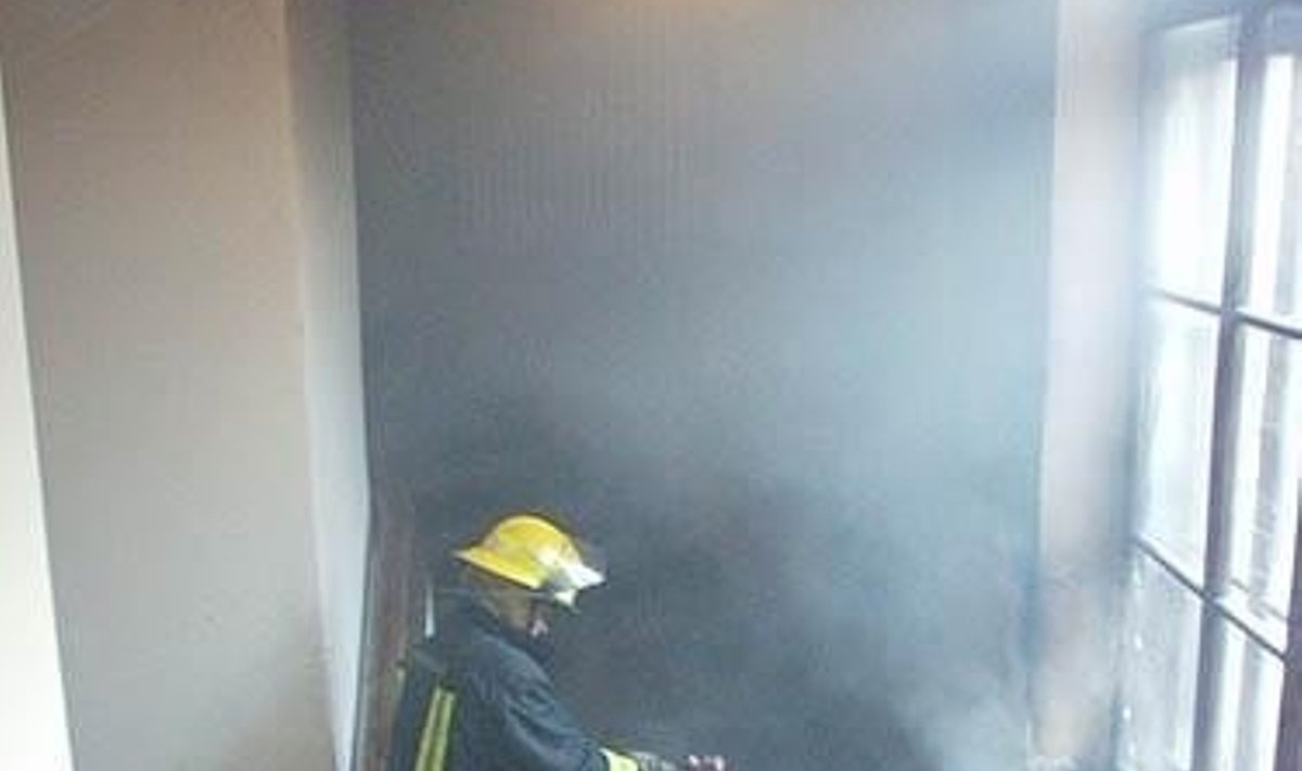 Ugnį gaisrininkai užgesina per keletą minučių. Po to lieka susidoroti su nuodingais dūmais.