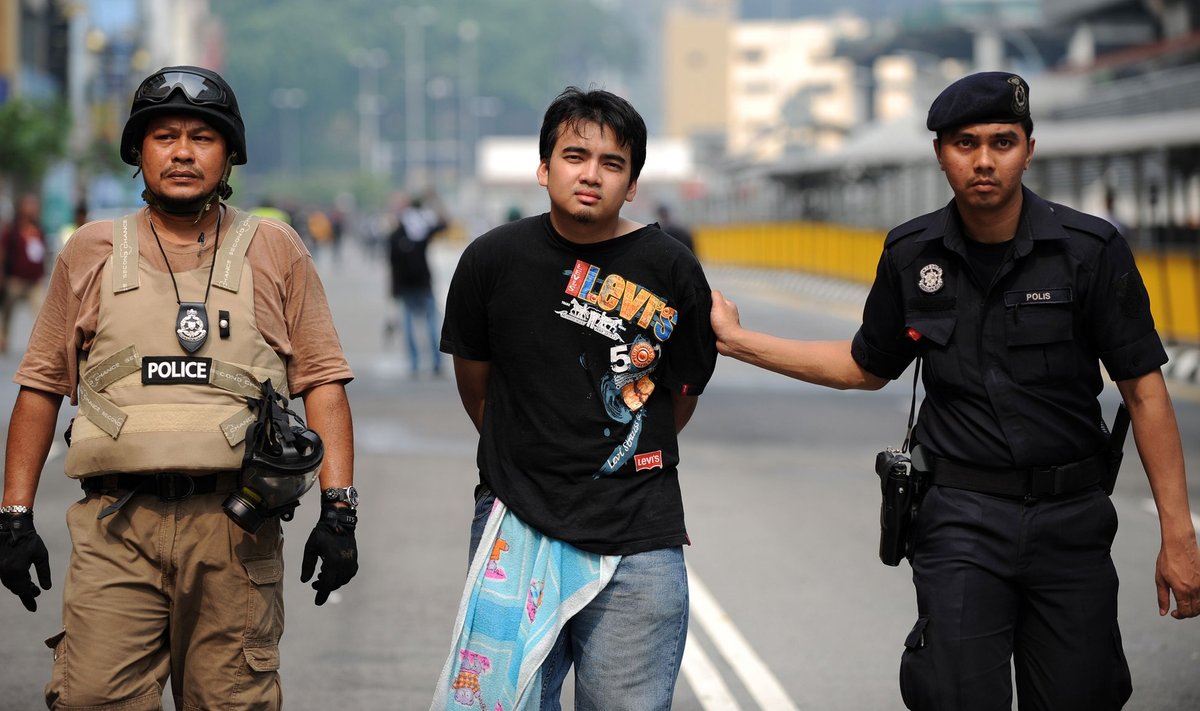 Policijos susirėmimai su protestuotojais Malaizijoje