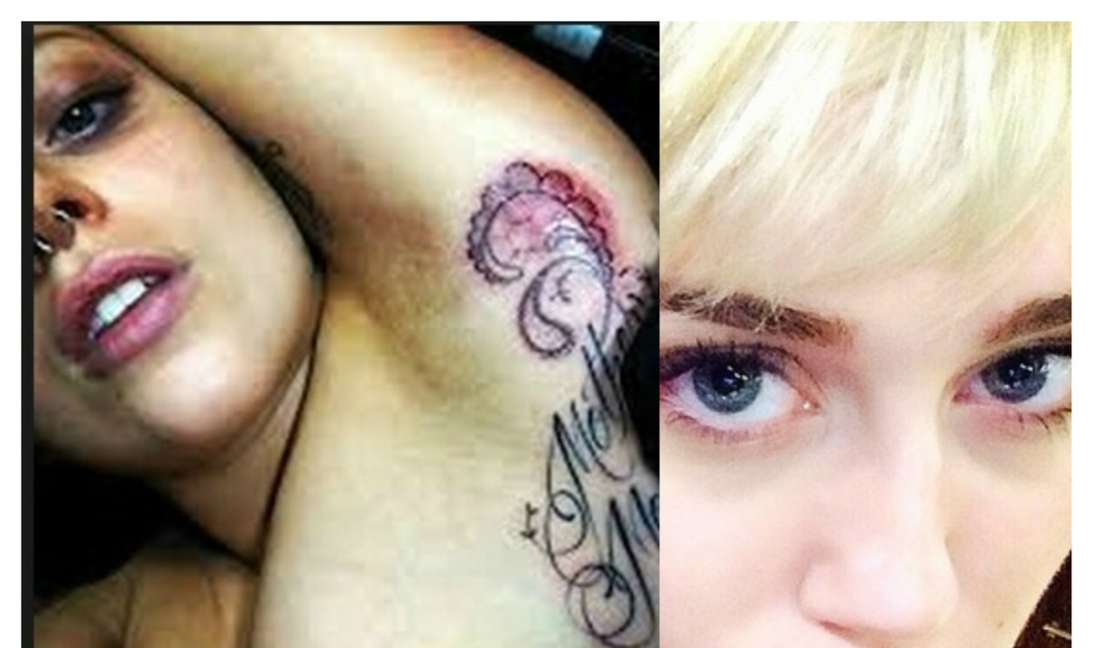Lady Gaga ir Miley Cyrus tatuiruotės
