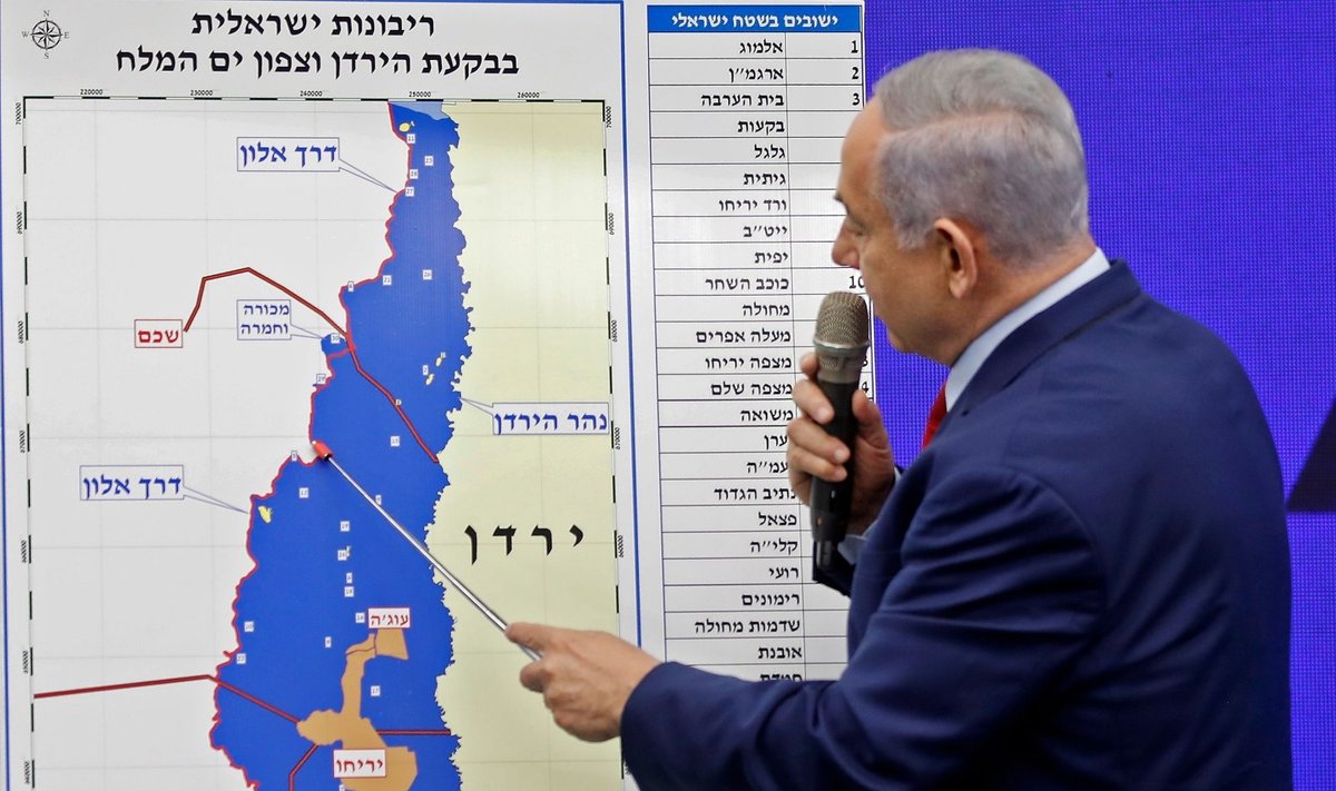 Benjaminas Netanyahu žada aneksuoti dalis Vakarų Kranto