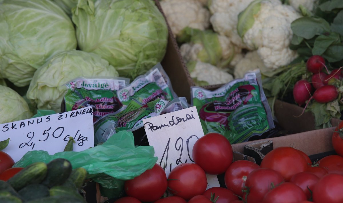 Vegetables on sale at Kaunas market