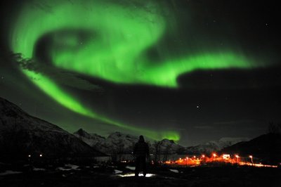 Šiaurės pašvaistė ties Tromso, Norvegija