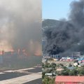 Rusijos Novorosijsko uoste – didelis gaisras