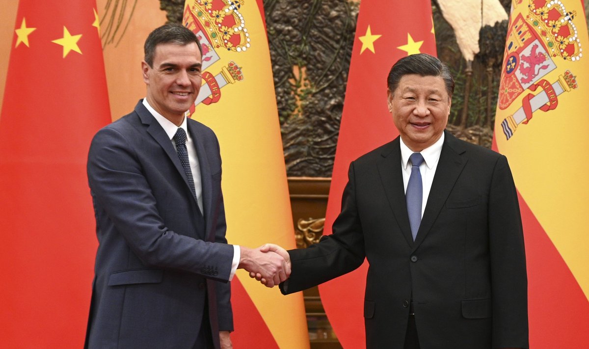 Pedro Sánchezas ir Xi Jinpingas 