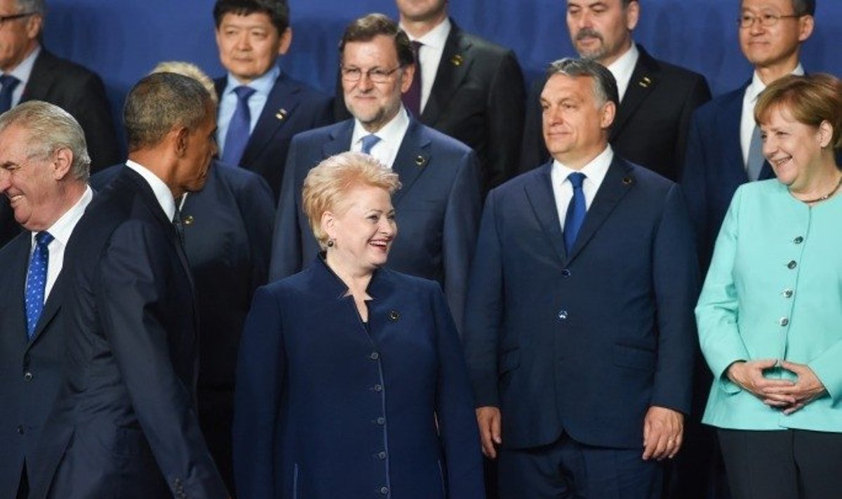Iš kairės: Barackas Obama, Dalia Grybauskaitė, Viktoras Orbanas, Angela Merkel