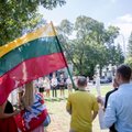 Some 50 people mark Russian-Georgian war anniversary at Russian embassy in Vilnius