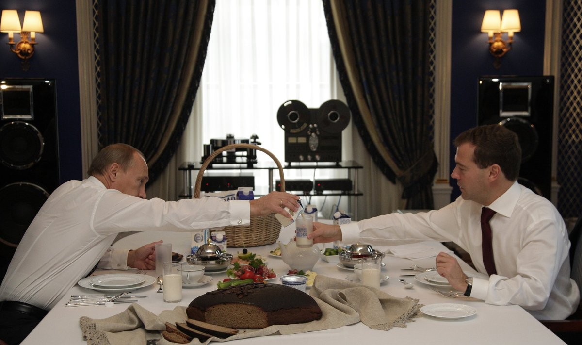 Vladimiras Putinas ir Dmitrijus Medvedevas