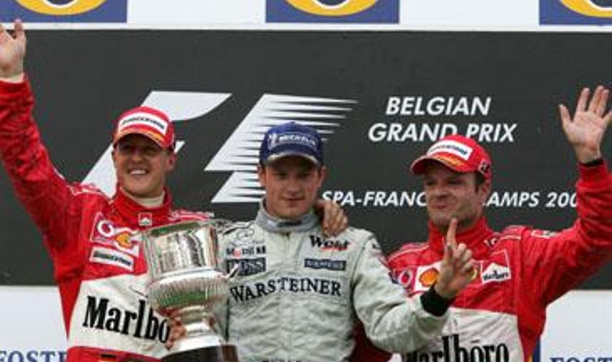 Michael Schumacher, Kimi Raikkonen, Rubens Barichello