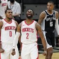 Nėra Hardeno – yra pergalė: komandiškai žaisti pradėję „Rockets“ palaužė „Spurs“